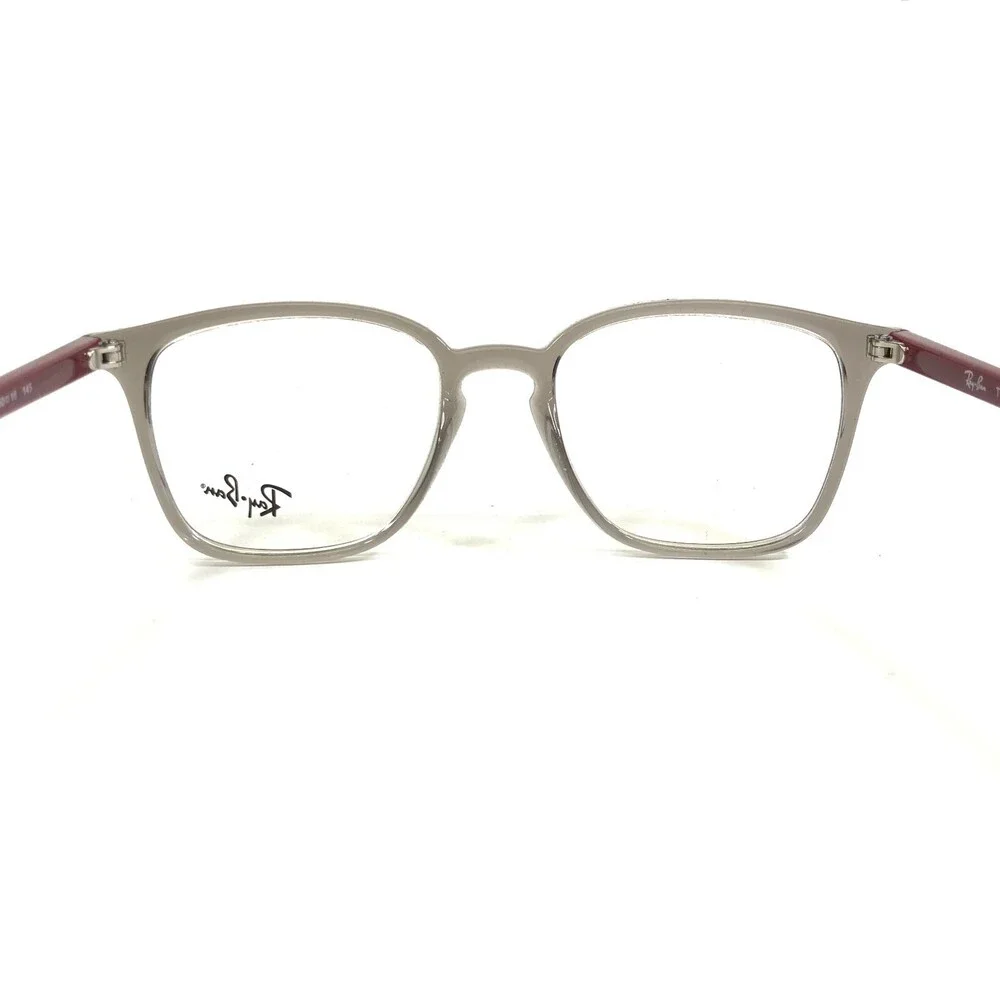 Ray-Ban Eyeglasses Frames RB7185 8083 Clear Gray Red Square Full Rim 50-18-145